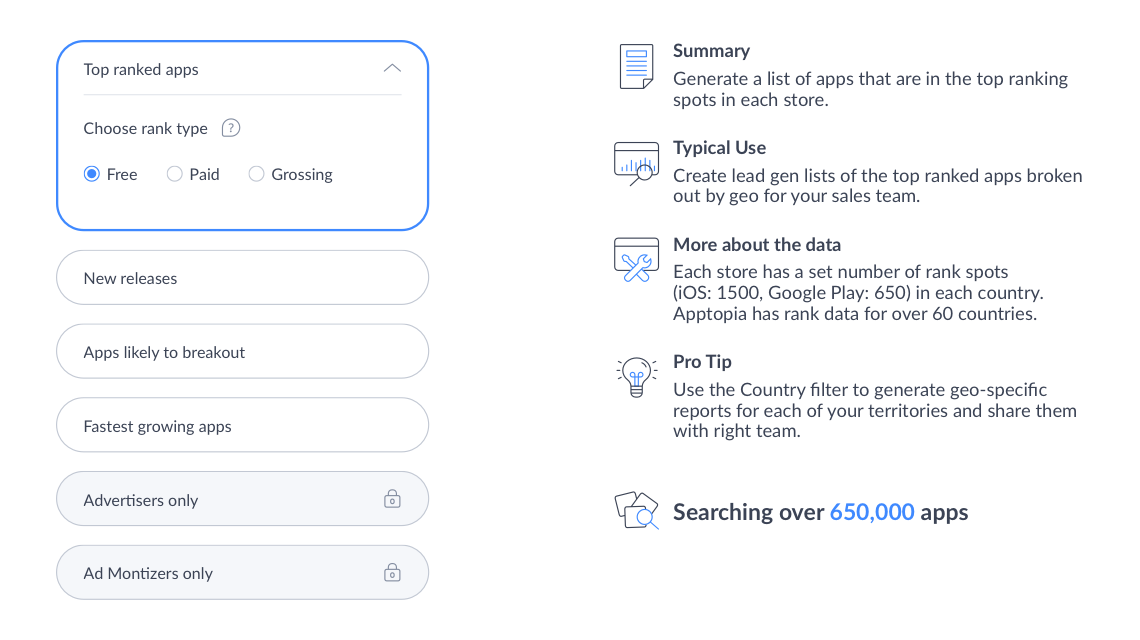 Report Builder lets you choose from six different report types to start your search